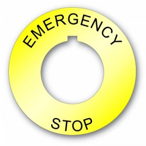 Plastic Legend Plate - 30mm Emergency Stop