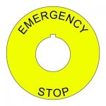 Plastic Legend Plate - 22mm Emergency Stop