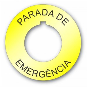 Plastic Legend Plate - 30mm Emergency Stop - Spanish