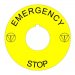 Plastic Legend Plate - 22mm Emergency Stop - ISO