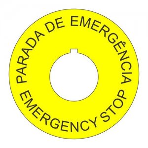 22mm Spanish-English Emergency Stop Legend Plate