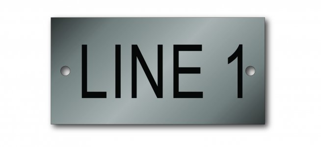 Stainless Steel Nameplate - 2" x 4" - 1" Text - Mtg Holes