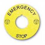 Textured Plastic Legend Plate 22mm Emergency Stop ISO