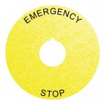 Textured Plastic Legend Plate 22mm Emergency Stop 80mm