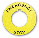 Textured Plastic Legend Plate 30mm Emergency Stop