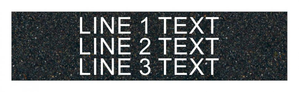 Textured Plastic Nameplate - 3/4" x 4" - 3/16" Text